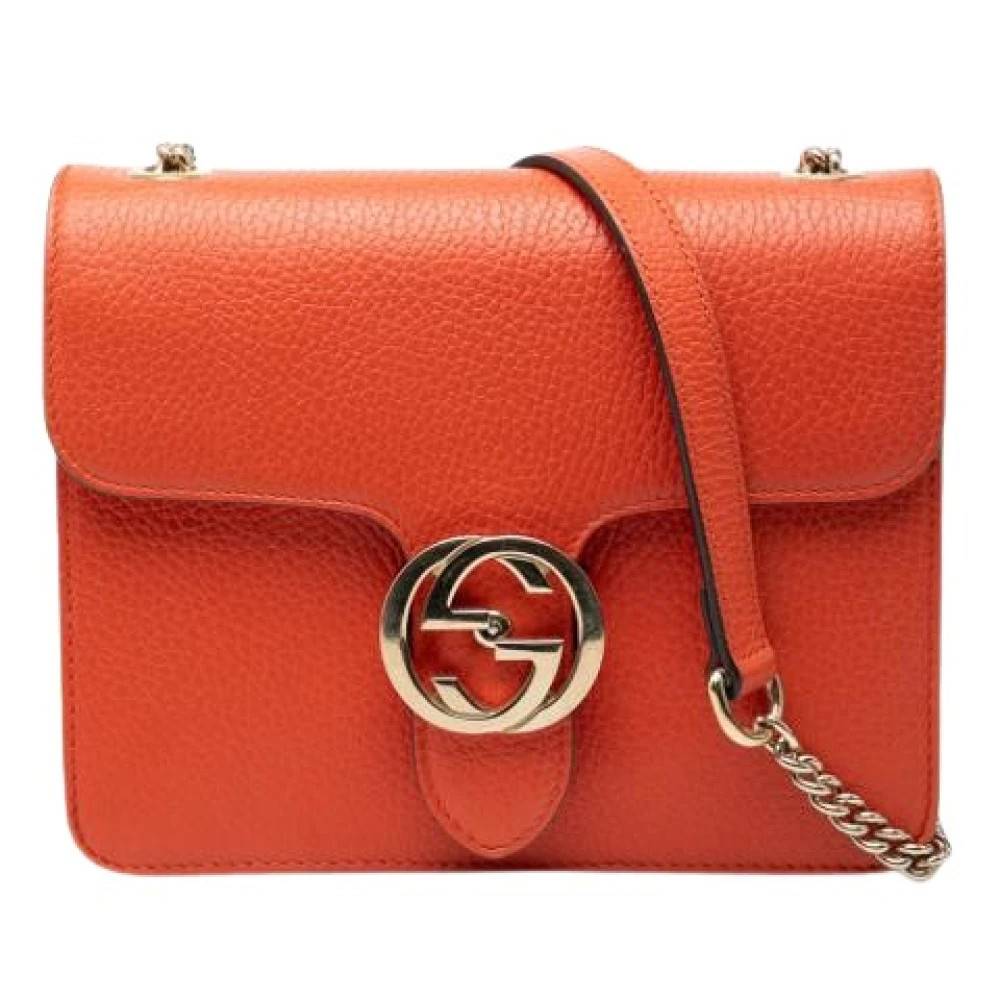 Gucci Vintage Pre-owned Vintage Flip-lock Crossbody Bag - Vintage - Dame - Orange - ONE SIZE - Uld