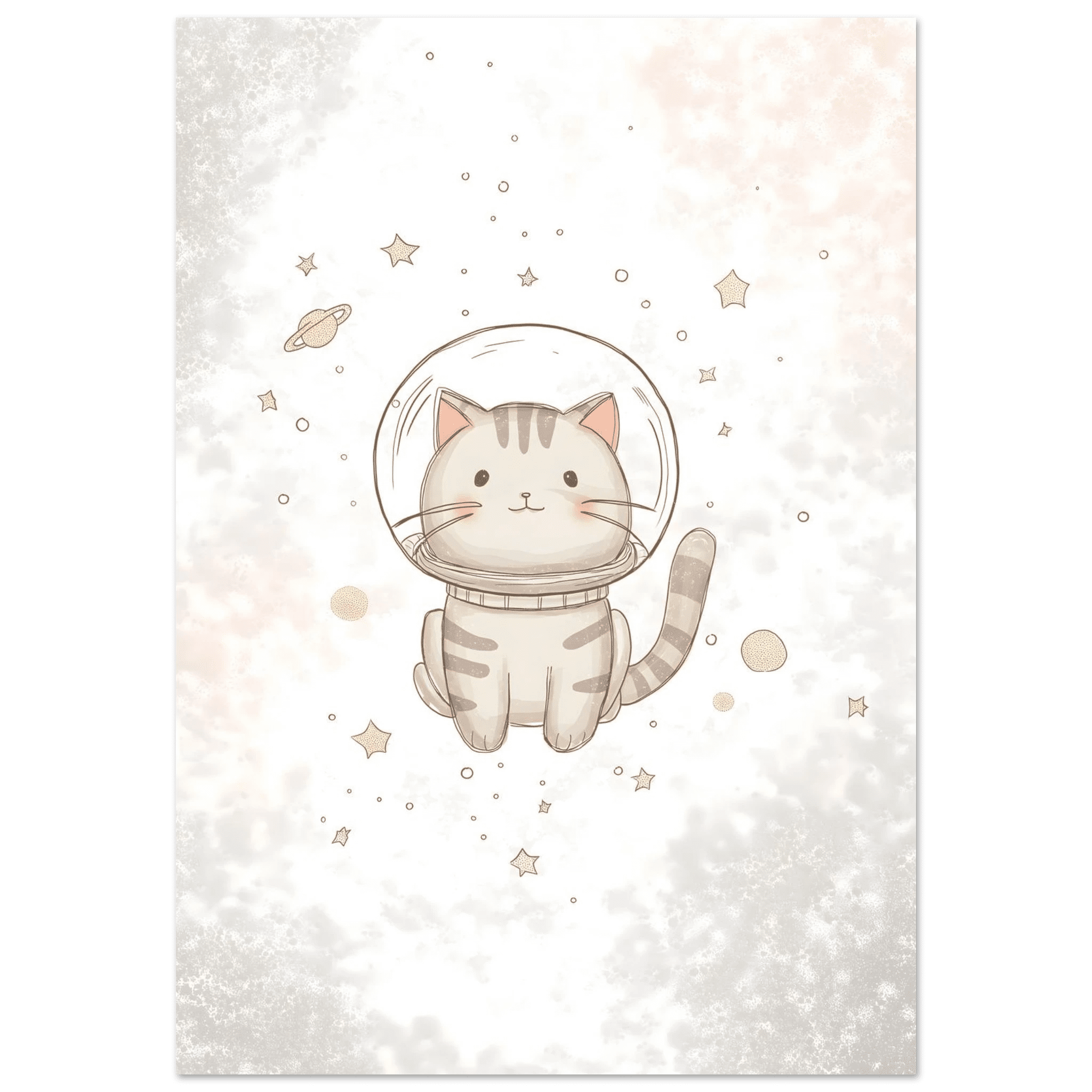 Katt i rymden poster-70x100 cm / 28x40″ / Utan ram / -