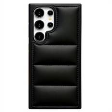 För Samsung Galaxy S23 Ultra-fodral Puffer Jacka Läder+TPU Mjuk Touch Telefonfodral