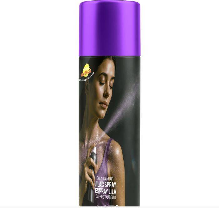 Kroppsspray i lila glitter