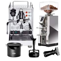 ECM Classika PID Espressomaskine Inkl. Eureka Mignon Libra 55 Chrome Kværn, Knockbox, Tamper og WDT Tool
