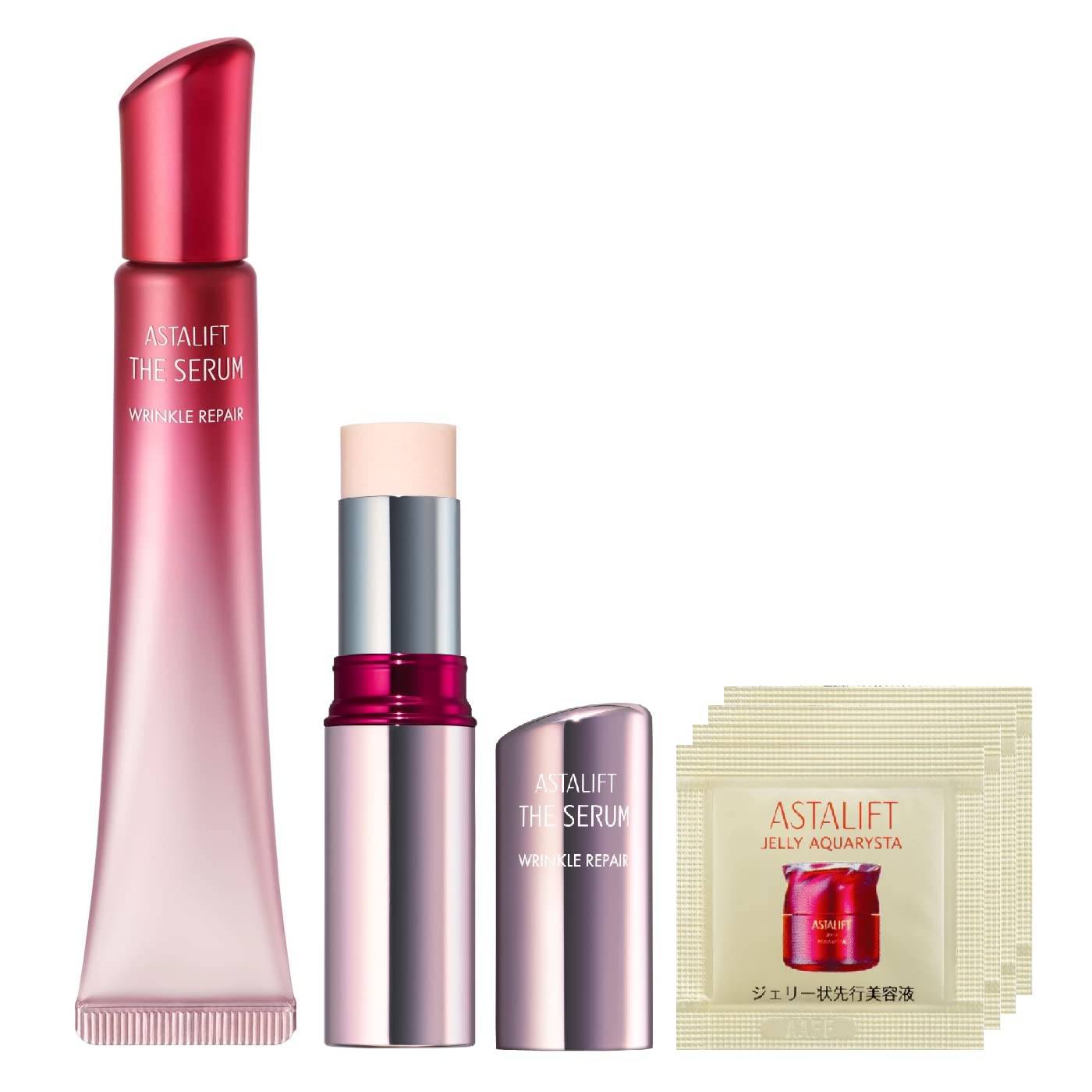 ASTALIFT The Serum Wrinkle Repair Medicated Serum and Night Approximately 5g Morning and 18g Store Serious Morning and Includes 4 Jelly Sample Packets