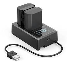 SMALLRIG NP-FZ100 Battery Ladegerät Ersatzbatterien für Kameras (2 Stück, 2040mAh Akku) & LCD Display Ladegerät, Wiederaufladbarer Akku für Sony A7 IV A7III A7S III A7C A6700 A9 FX3 A7C II ZV-E1 3824B