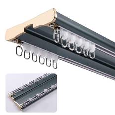 Heavy Duty Takgardinskena Dubbel gardinskena i aluminium Silence Gardinstång Takskena för gardiner Gardinskena för tunga stora gardiner, gardinskenor och beslag(4.0m 13ft)