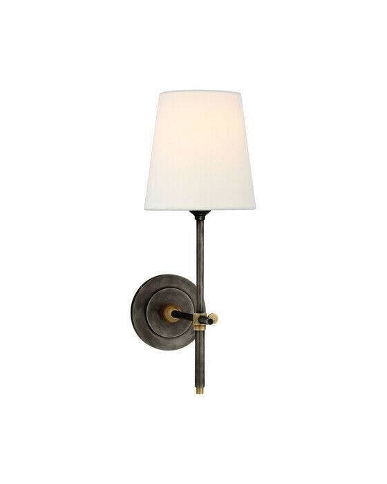 Visual Comfort Bryant vägglampa brons och antik mässing/linne - Guld / Brun (H: 36,2 x B: 14 cm)