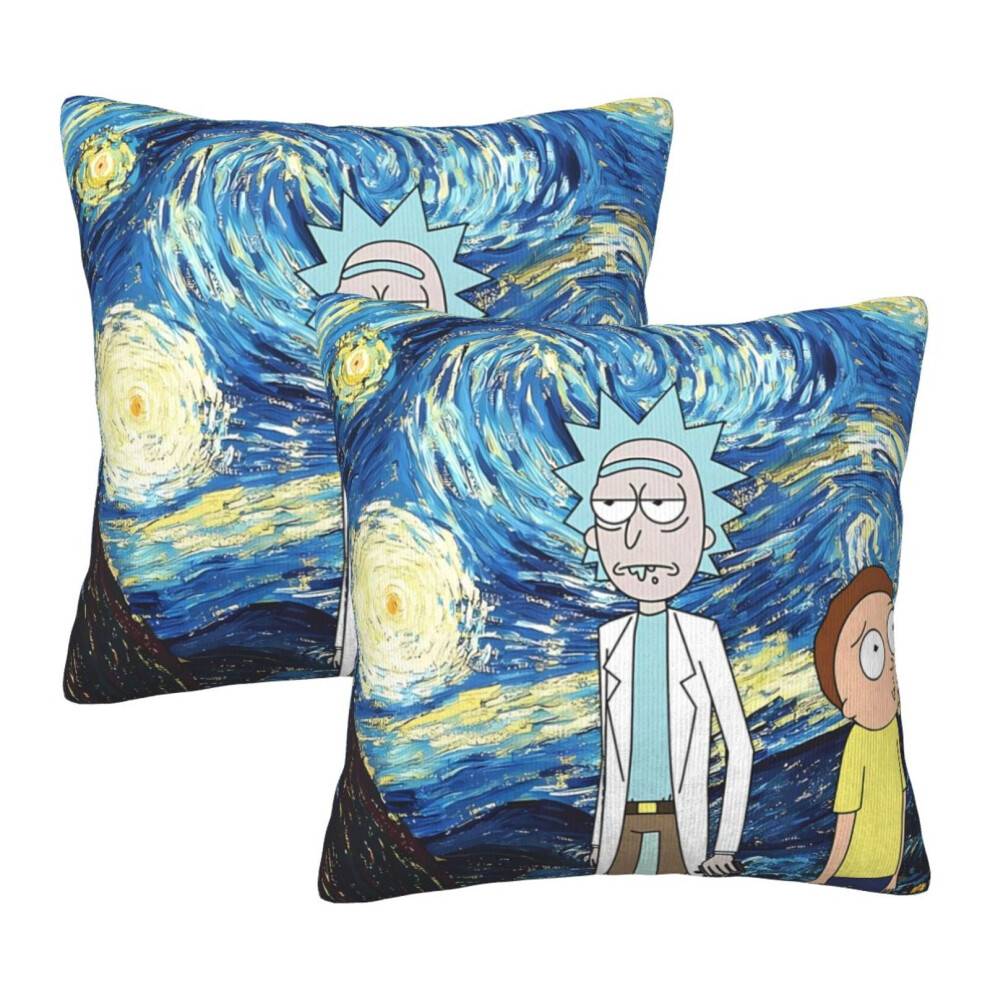 Rick och Morty kuddfodral mjuk plysch dubbelsidig