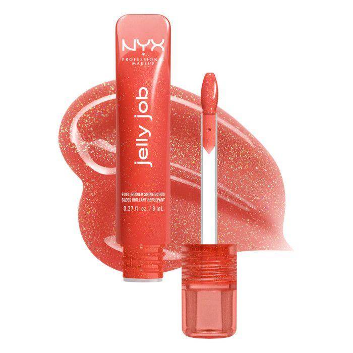 Gloss - NYX PROFESSIONAL MAKEUP - Jelly Job JELLY SQUEEZE - Orange - Silicone spatula - Vegan, peptides