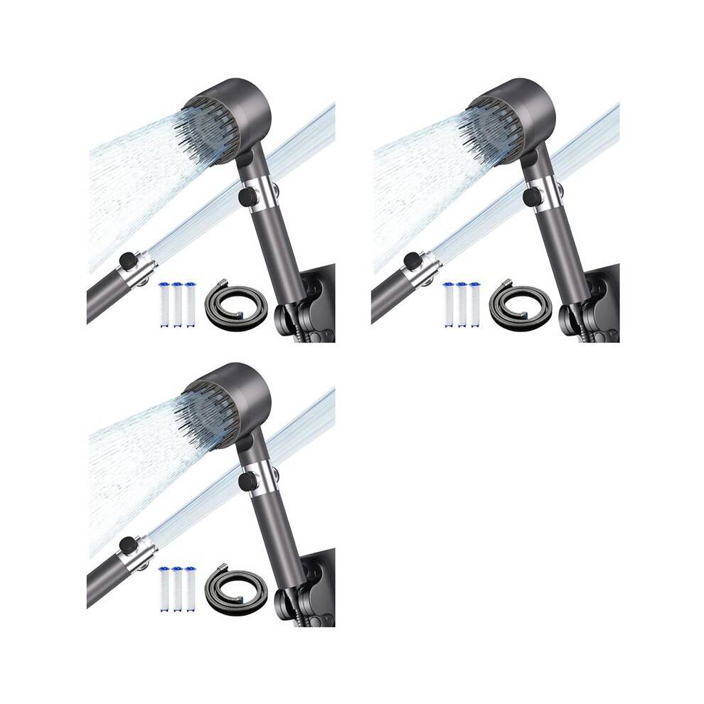 3X Ion Drops High Pressure Shower ,Filtered Showerhead with 60 Inch Hose,Shower 4 SprayMode with Water Filter