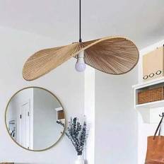 Vintage ljuskronaskärm, handvävd repdekor, lämplig för vardagsrum, matsal, sovrumstak, passar till E26/E27-lampsockel, glödlampa och rep ingår ej - Brun (små,stor)