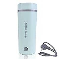 Mini elektrisk vattenkokare, 450 ml bärbar elektrisk vattenkokare, 220 V/300 W elektrisk uppvärmd resemugg, 3 i 1 elektrisk resevattenkokare för te, kaffe, mjölk