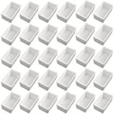 30 Pcs Tomma Akvarellpannor Måla Paint Grid Tom Akvarell Färger Pan Tom Akvarelllåda Vit Akvarell Målarlåda Grid Full Pans Akvarell Palettlåda Färgpaletter Fulla Pannor