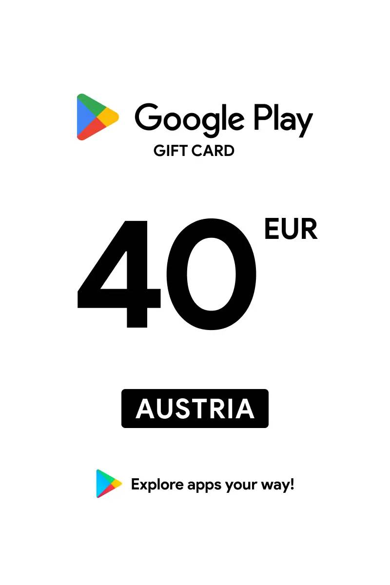 Google Play €40 EUR Gift Card (AT) - Digital Code.