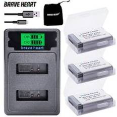 3x nb -13l nb 13l nb13l batteri + lcd dubbel laddare för canon powershot g5 x g5x g7 x mark ii g7x g9 x g9x sx720 hs - Laddare och 3 batterier