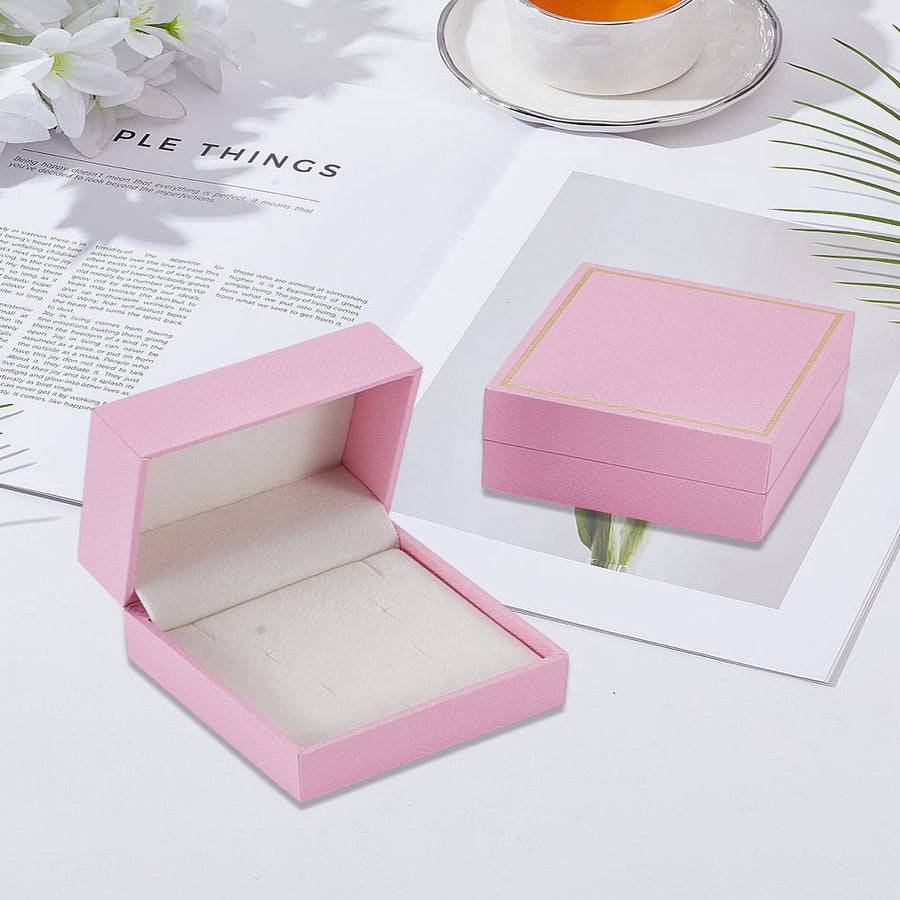 Gift box in hard cardboard – rectangular (81x52 mm) – sand-colored (6 pcs.)