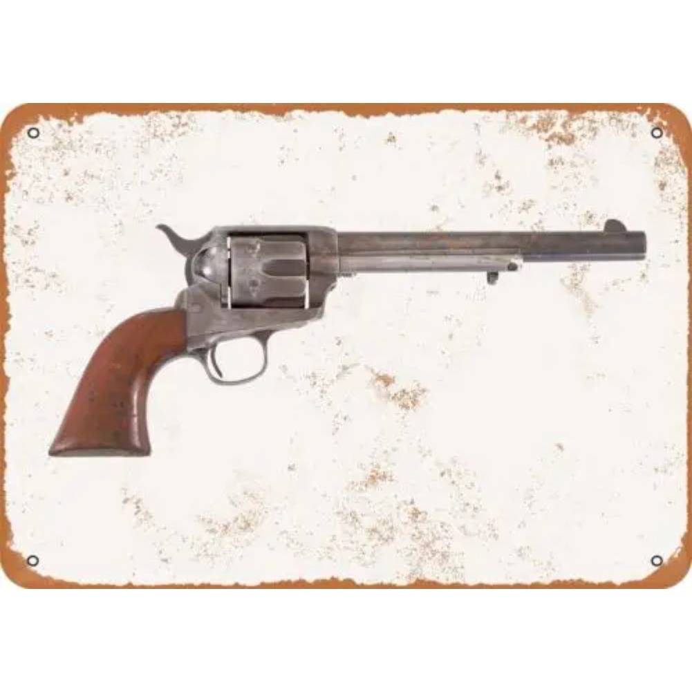 2027 1pc Vintage Colt .45 Single Action Revolver Metal Sign - Retro  Art Decor, Ideal for Man Cave/Home/Bar/Garage