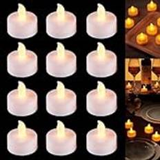 Mineup LED-värmeljus med timer, 12 stycken värmeljus LED med timer, LED-telampor, flamlösa ljus med timer, värmeljus med timerfunktion för halloween, bröllop, fester, dekoration, jul