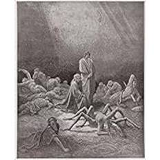 ARTXLXXBN Berömd konsttryck affisch färgglad konsttryck den gudomliga komedin av Gustave Dore kanvas konstaffisch för heminredning 60 x 90 cm