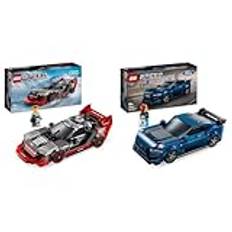 LEGO Speed Champions Audi S1 e-tron quattro racerbil Leksaksfordon, från 9 år 76921 & LEGO Speed Champions Ford Mustang Dark Horse sportbil Leksaksfordon, från 9 år 76920