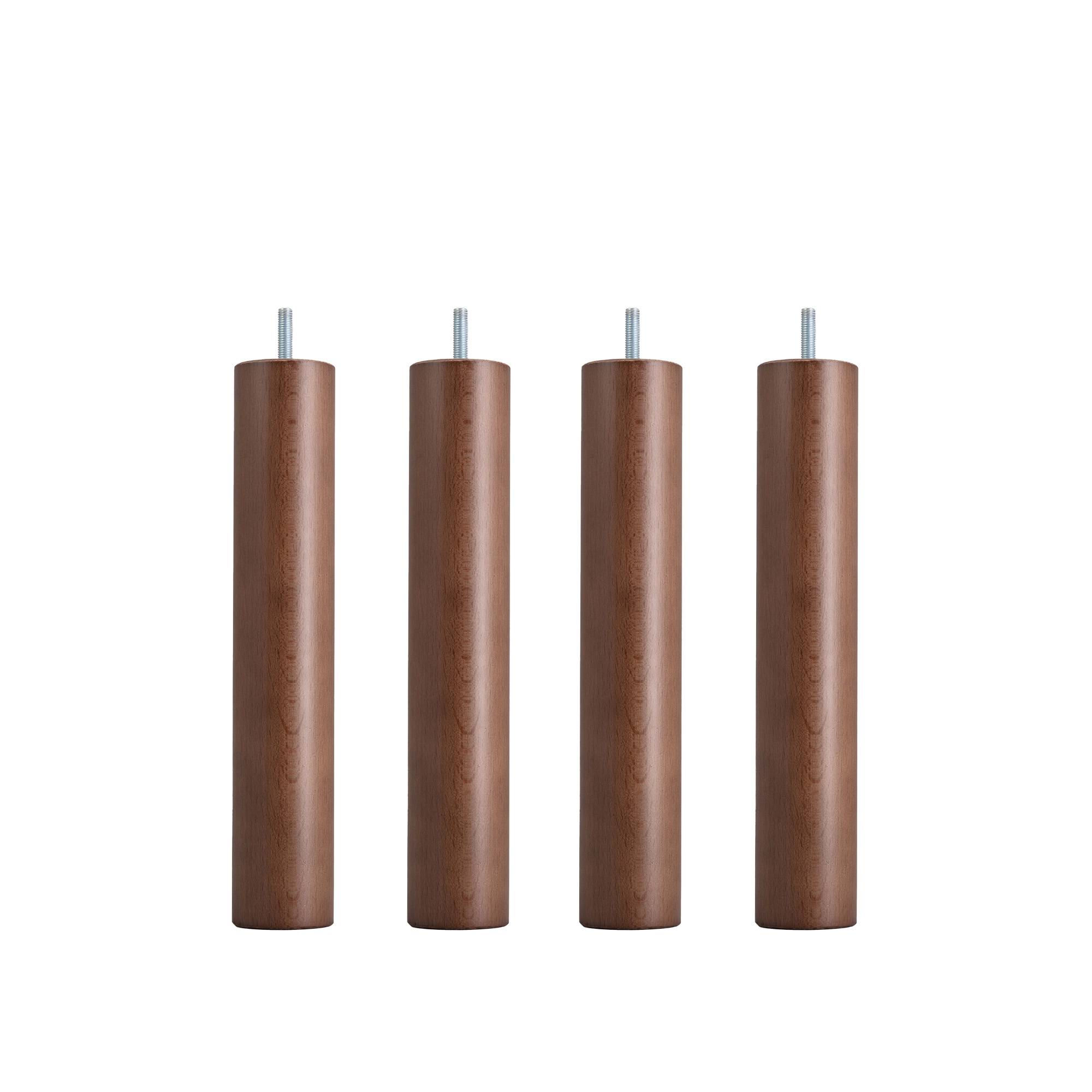 DUX - Dux SC sängben rund valnöt 30 cm 4-pack - Sängben - Träfärgad - Trä