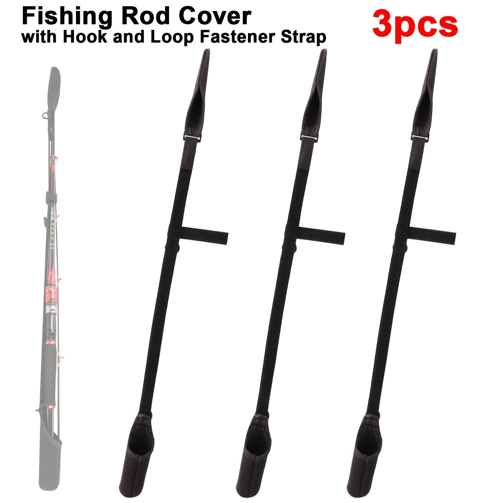 3pcs Fishing Rod Protector Cover With Fastener Strap Adjustable Durable Portable Tie Rod Sleeve Protective Case Fishing Rod Storage, Sleek Rod Cover, Highelasticity Material