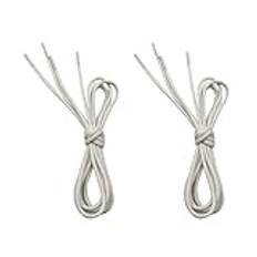 VSUDO Runda Vaxade Skosnören Vit 2.5 mm, Vaxade Skosnören Runda Vit, Vaxade Runda Skoband Vit för Oxford, Kostymskor och Skinnskor (1 Par-Vit-080cm)