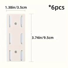 TEMU 6-pack Self-adhesive Plastic Wall Mounted Cable Organizer, Home Renovation Socket Holder For Desktop Cable Management