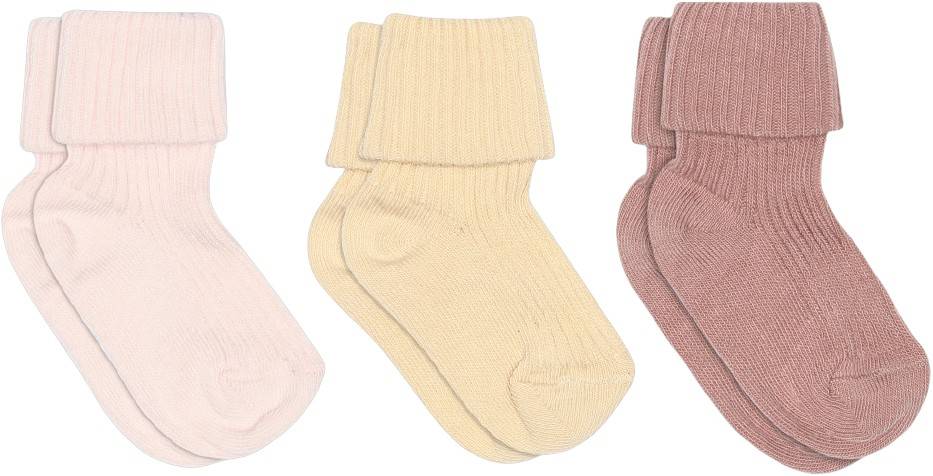mpKids Cotton rib Baby Socks 3-pack Stl. 22/24 fepojkar - Strumpor Från Magasin - Woodrose (22/24)