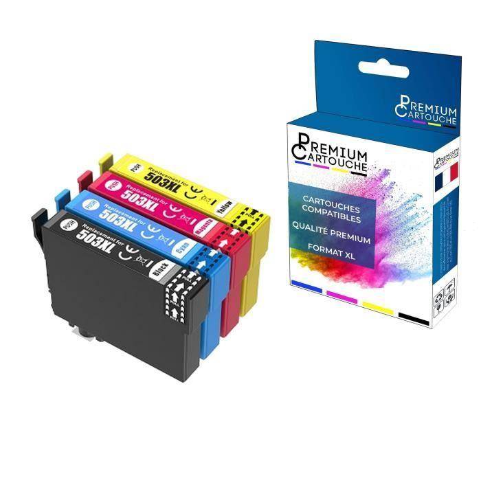 Cartouche pour EPSON 503XL 503 XL Piments Compatible Multipack x 4 - PREMIUM CARTOUCHE Expression Home XP-5200, Expression Home XP