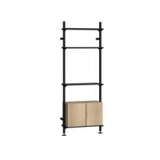 Pira - Pira G2 W-B 210_205 Black Gray/White Oak - Hyllor och hyllsystem - Svart - Metall/Papper/Trä