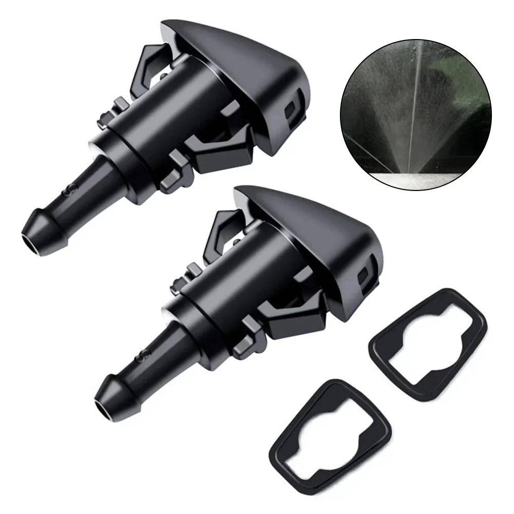 2 st Bil Vindrutetorkare Spolarmunstycken Spraystråle för Chrysler Dodge Avenger Journey Caliber Jeep Compass Grand Cherokee svart