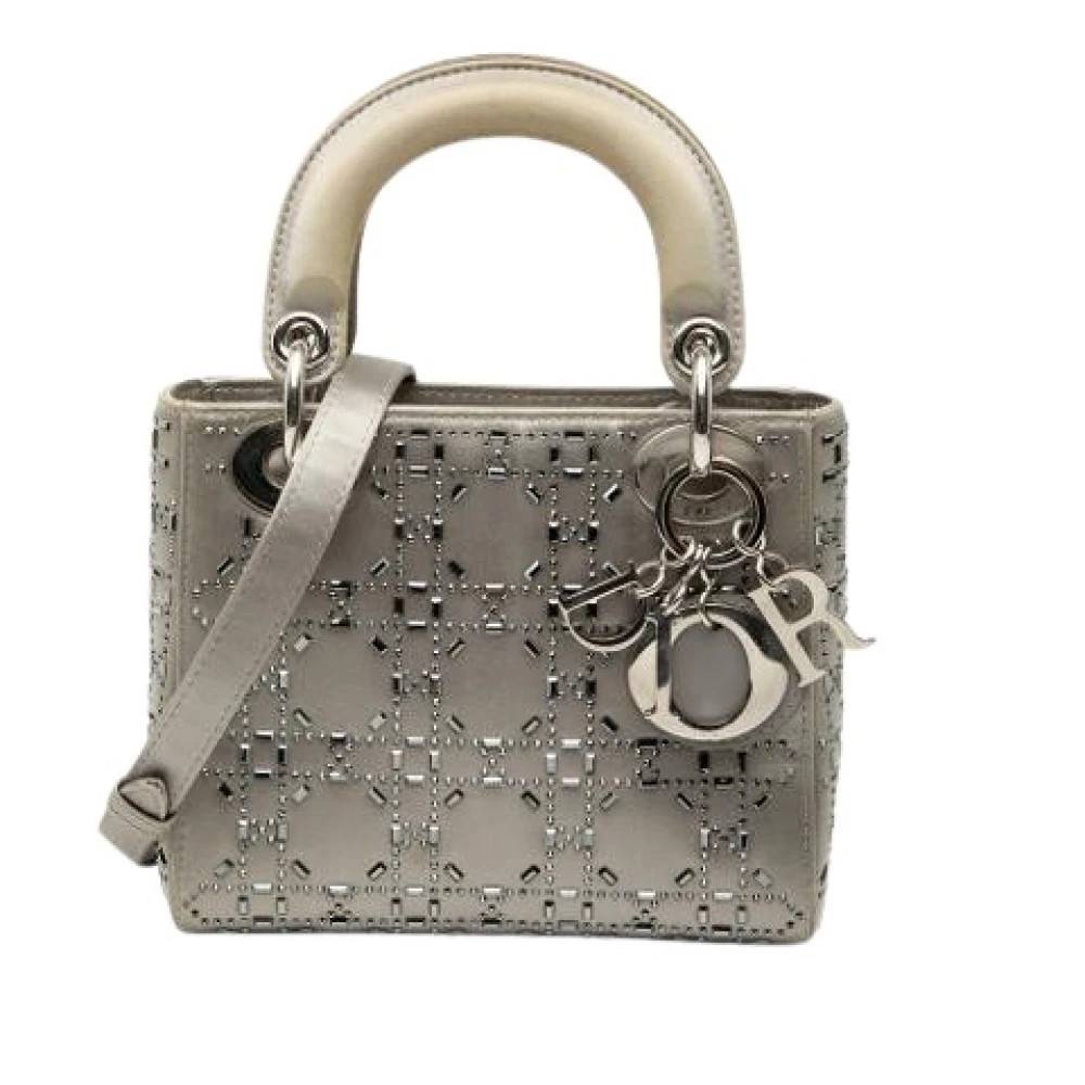 Dior Vintage Pre-owned Lady Dior Mini Taske - Vintage - Dame - Grå - ONE SIZE - Uld