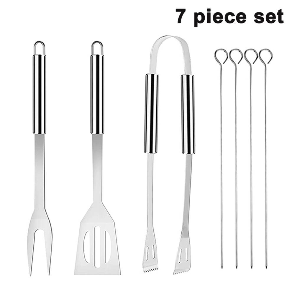 Humaniseret design grillværktøjssæt, grillværktøj i rustfrit stål til udendørs grillmadlavning, ergonomisk designet grillværktøjssæt,