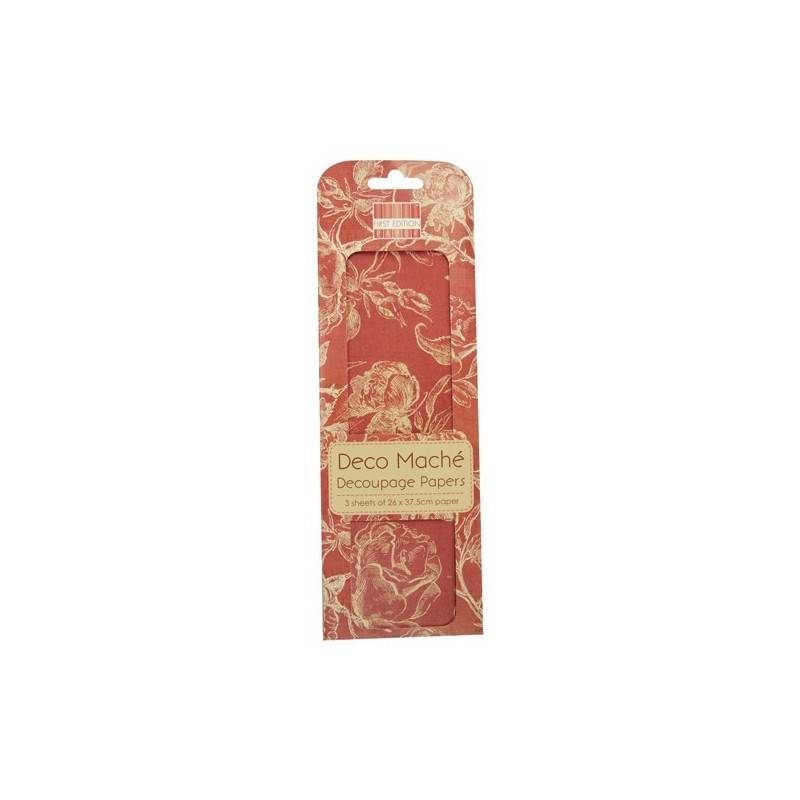 First Edition - Deco Mache papir - Red Roses
