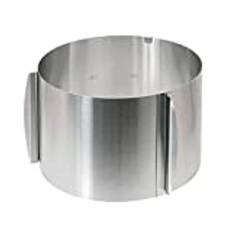 wenco Premium tårtring, justerbar 16–30 cm diameter, 15 cm höjd, med skala, värmebeständiga baktillbehör, rostfritt stål, silver