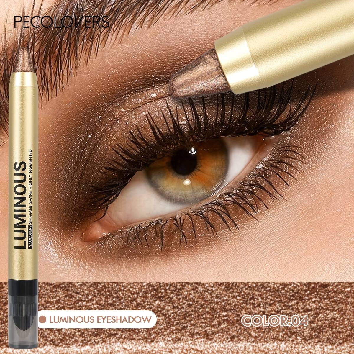 Long-lasting Double-ended Eyeshadow Stick, Waterproof Shimmer Multi-colors, Pigmented A Shiny Makeup Look, Easy To Apply For Lazy Eyeshadow Makeup