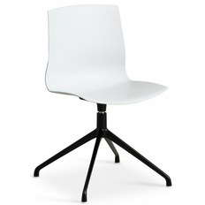LIVA rotérbar spisebordsstol i metal og PVC H82 cm - Sort/Hvid