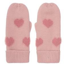 Minymo Vantar - Stickad - Misty Rose m. Hjärtan - Minymo - 2-4 år (92-104) - Vantar
