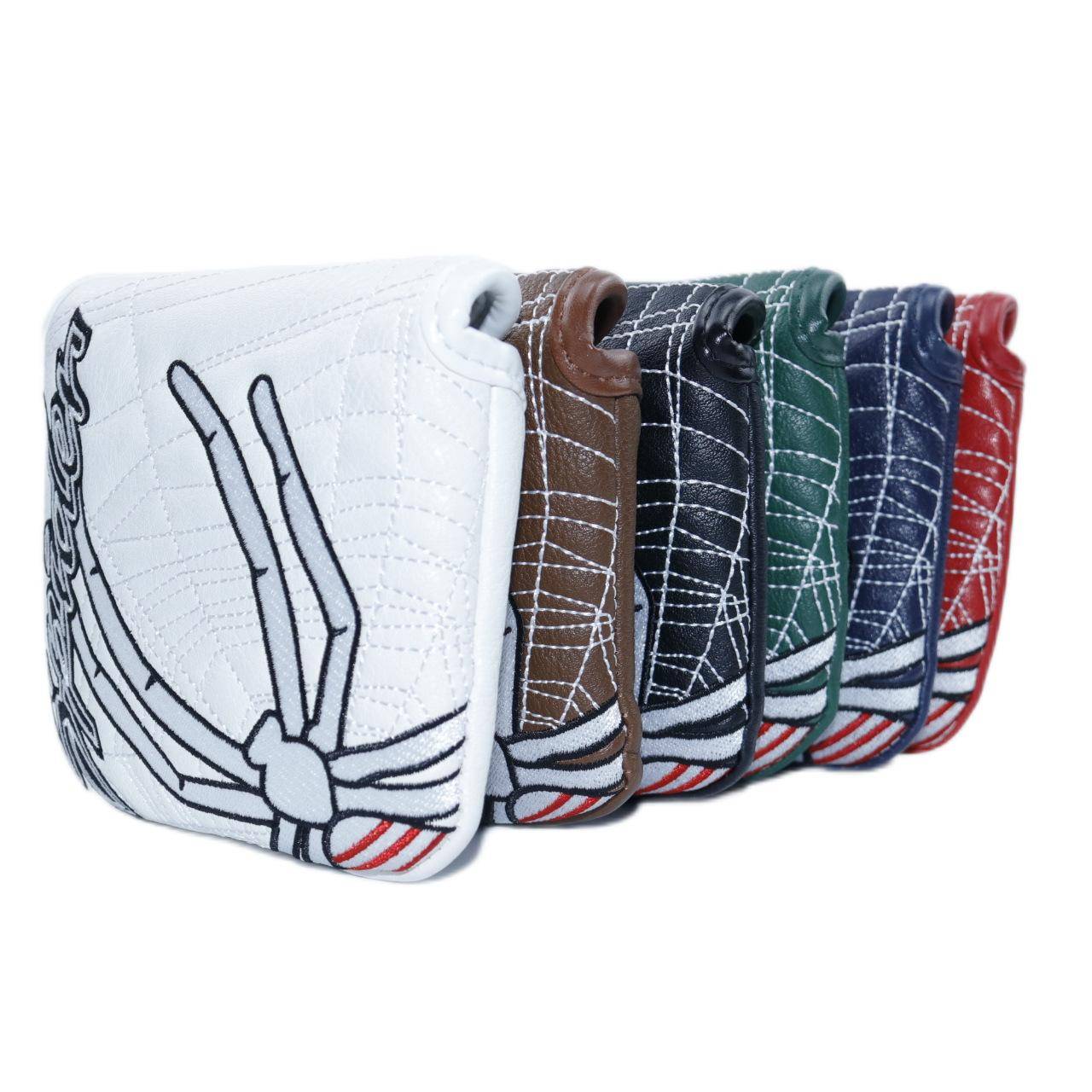 Tre Röd Tråd Spindel Magnetisk Sug Fyrkantig Putter Headcover Golf Tillbehör 2026 svart