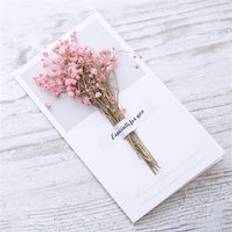 5 st / upps&#xE4;ttning retro torra blommor brev kuvert br&#xF6;llop inbjudningskort papper handgjorda gratulationskort brev skrivpapper - Rosa