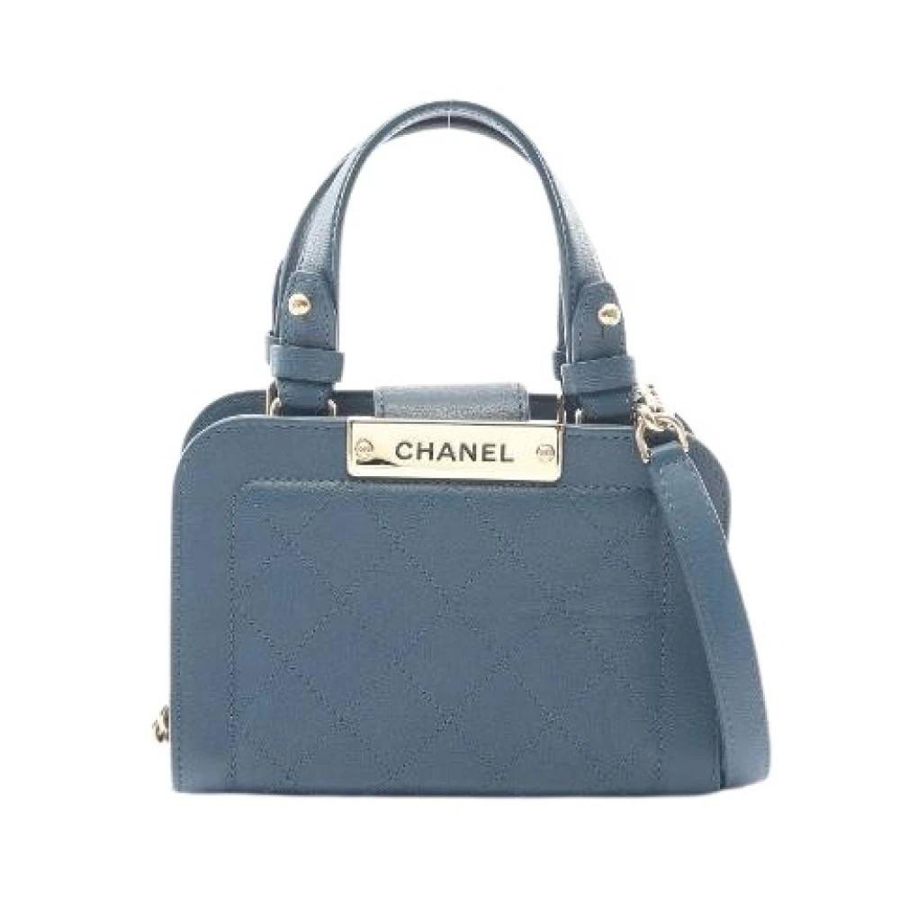 Chanel Vintage Pre-owned Matelasse 2way Læder Skuldertaske - Vintage - Dame - Blå - ONE SIZE - Uld