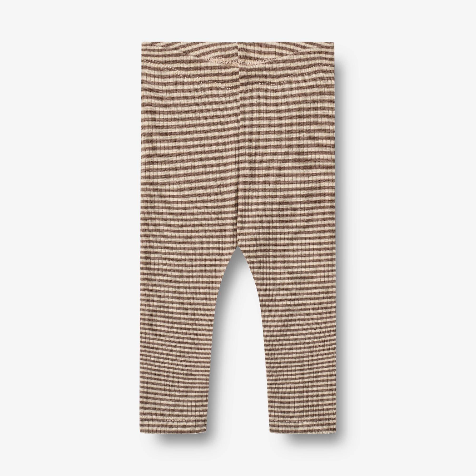 WHEAT® - Uldleggings Agi - wood stripe - Str 86.