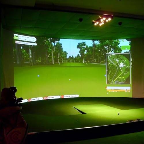 Golfsimulator Impact Screens installerade på Golf Hitting Net Frame, Sim Ball Simulator Impact Display Projektionsduk för utomhusbruk inomhus Hem Golfträning 3m*3m
