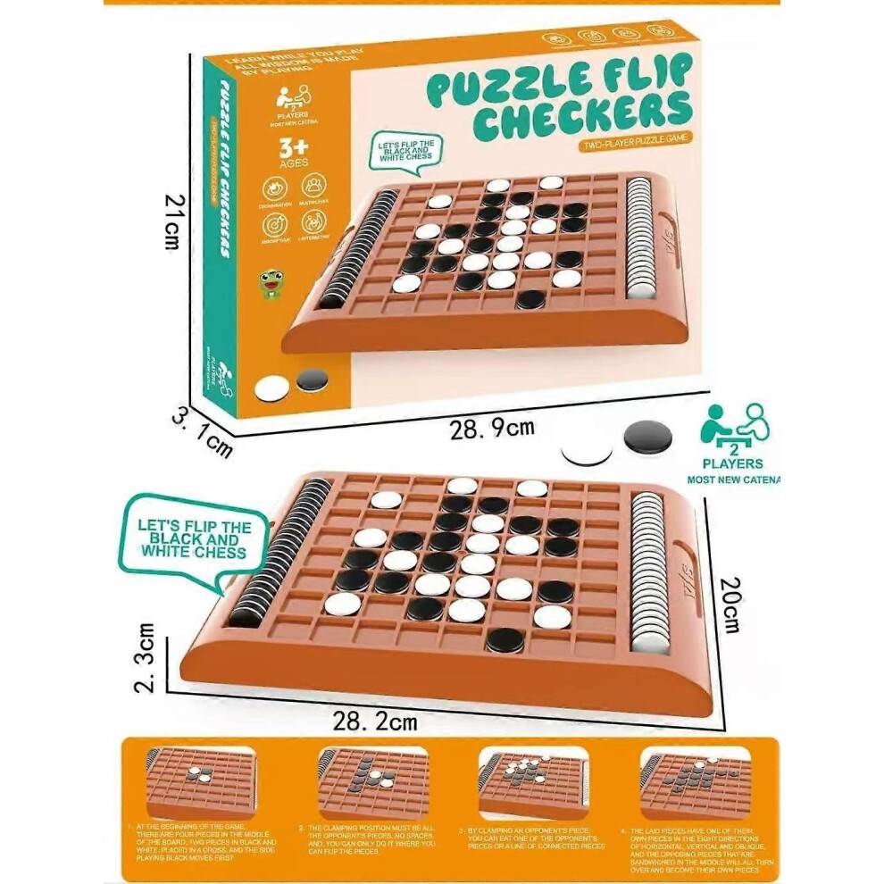 (Light Grey) Reversi Classic Board Game - 2-Player Strategy Toy for Family Bonding & Logical Thinking Training!