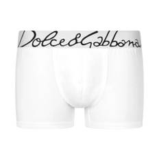 Dolce & Gabbana, Undertøj, Herre, Hvid, XL, Uld, Oversize Logo Waistband Boxers