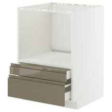 IKEA - METOD / MAXIMERA underskab til kombi mikro/skuffer, hvid/Voxtorp mørk gråbrun højglans, 60x60 cm