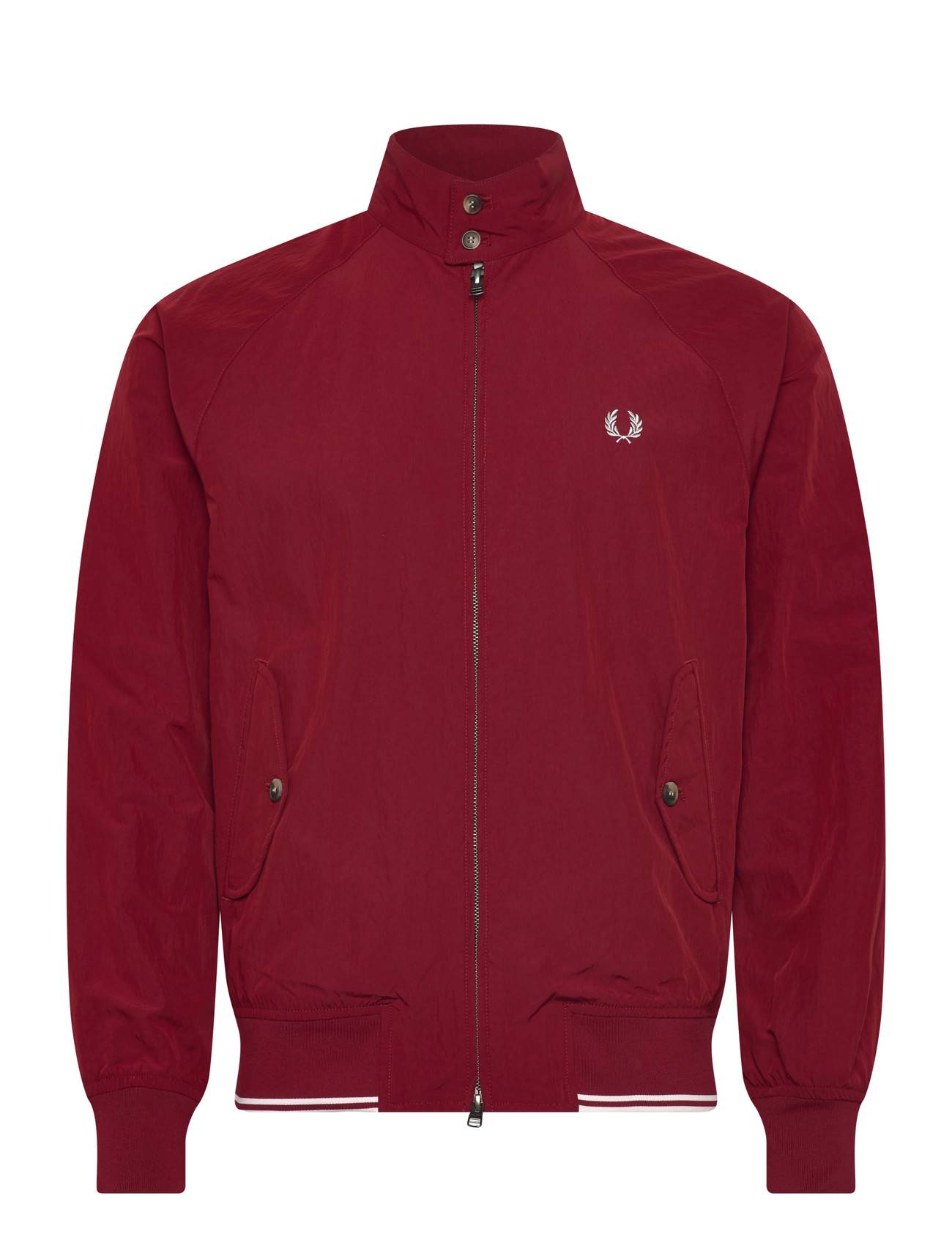 Fred Perry Crinkle Harrington Jkt - Burgundy - XXL