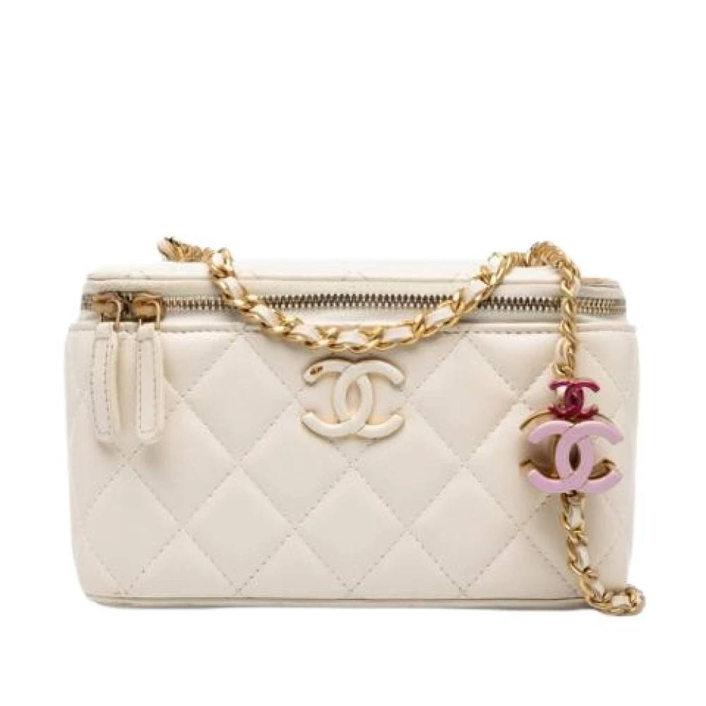 Chanel Vintage Pre-owned Vintage Shoulder Vanity Bag - Vintage - Dame - Hvid - ONE SIZE - Uld