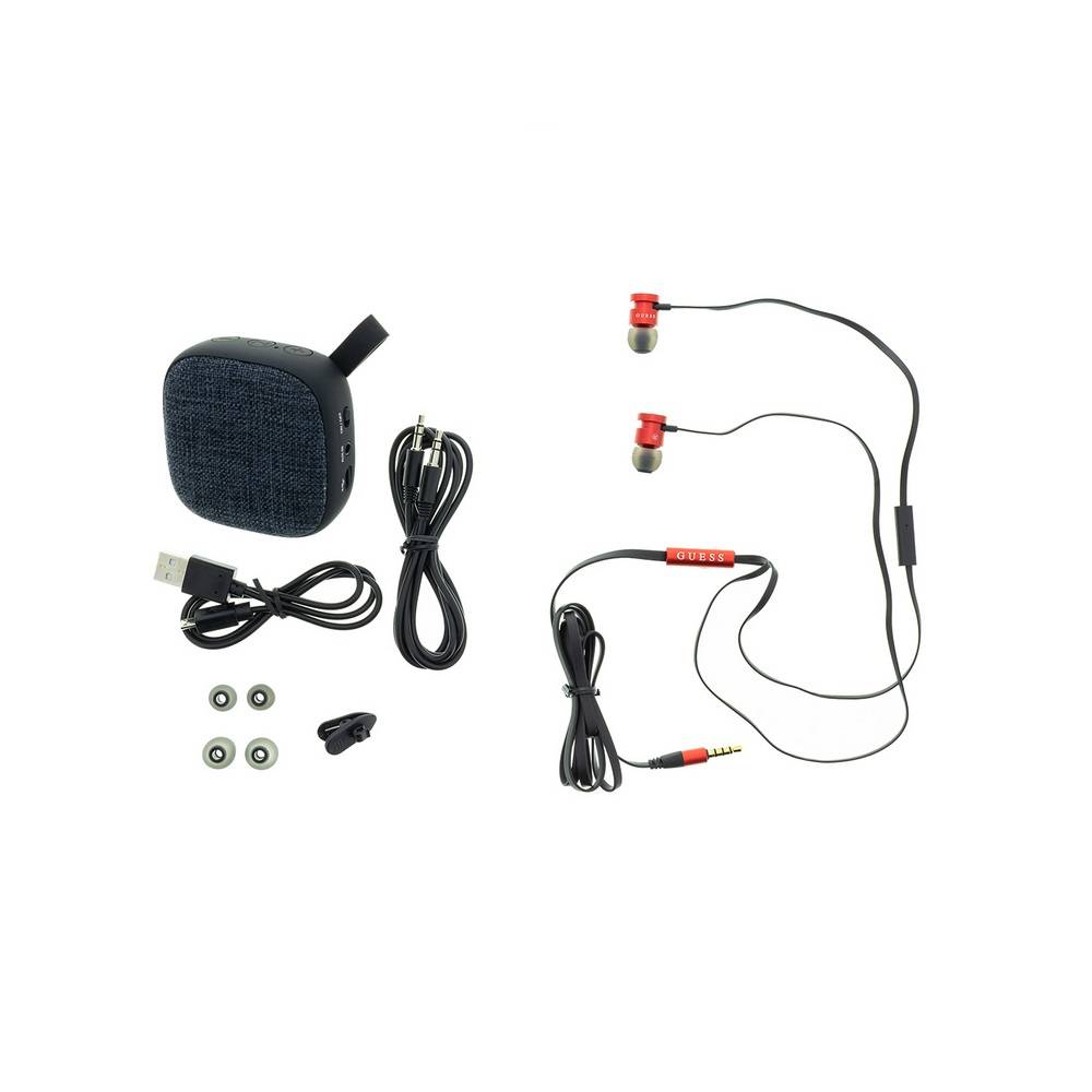 Guess Bundle - Headset + Bluetooth-speaker - Rød/Sort.