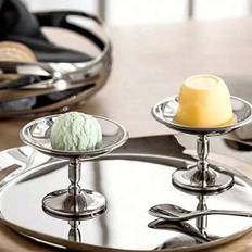 1st Desserttallrik Glasskopp i rostfritt stål, hög kopp skål Afternoon Tea Pudding Dessertkopp Söta tallrikar Ljusstake - Silver (A,B,C,D)