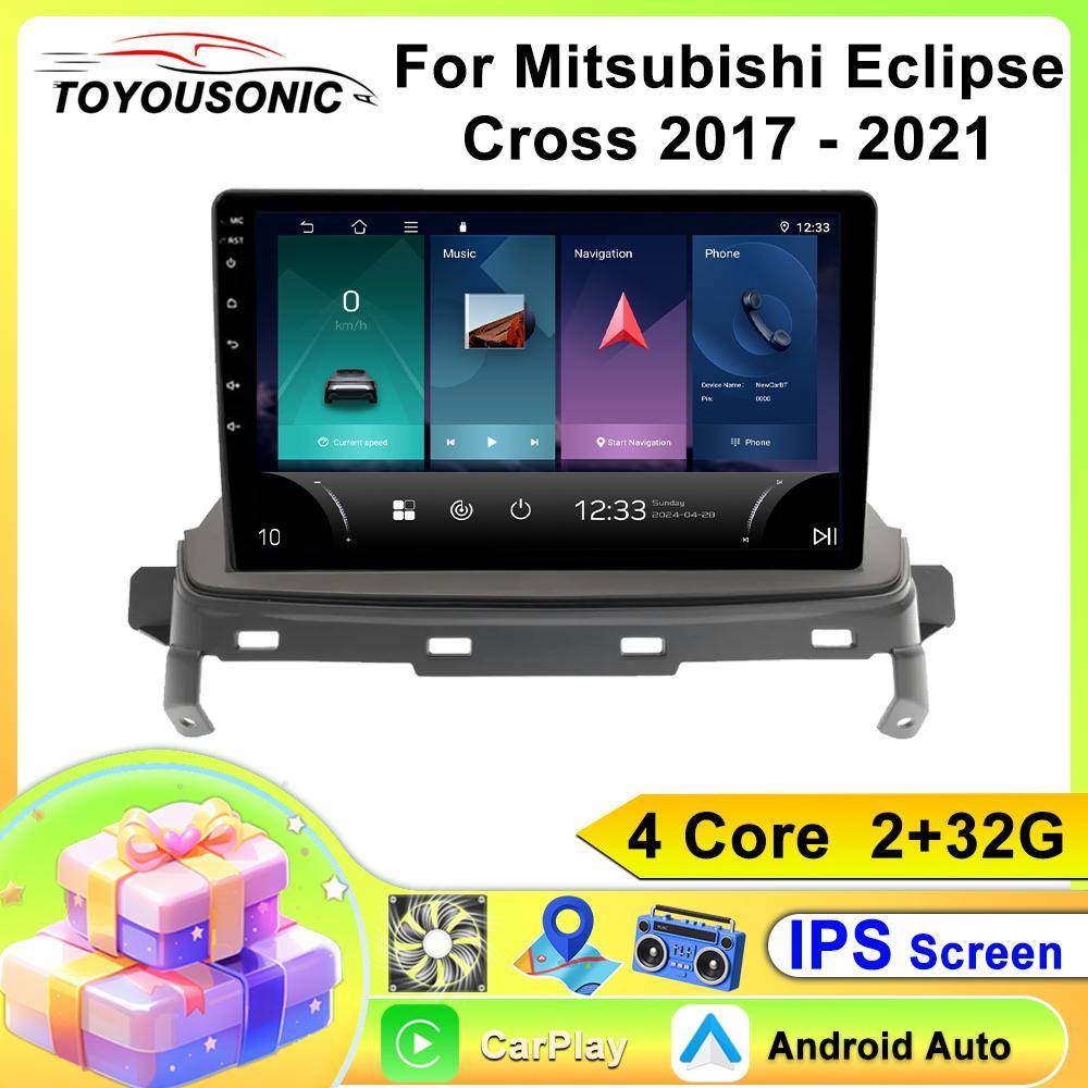 Bil Carplay IPS För Mitsubishi Eclipse Cross 2017-2021 Android Radio Auto GPS Navigation Multimedia Video Stereo Spelare 4G BT 2din DVD gray